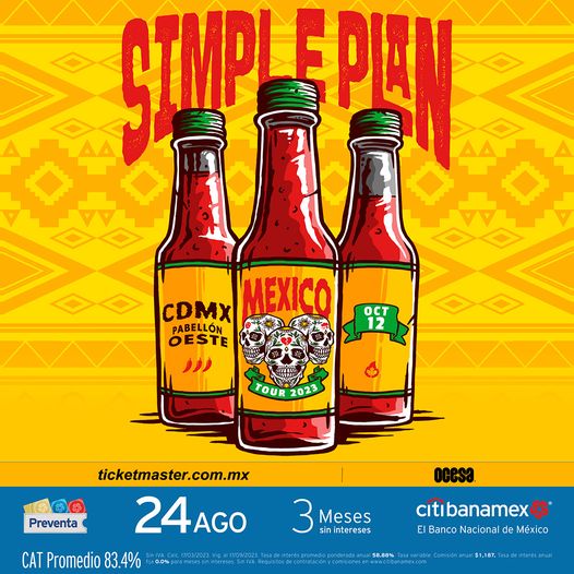 Simple Plan, anuncia conciertos en México